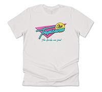 Sanfran Clothing Club Tropicana Tee Funny 80's Fancy Dress Party Retro Music George Neon T-Shirt Large/White