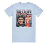 Sanfran Clothing David Hasselhoff Homage Top Funny 80s Knight Rider Kitt Vintage Dad T-Shirt Extra Large/Light Blue