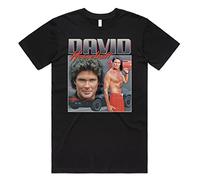 Sanfran Clothing David Hasselhoff Homage Top Funny 80s Knight Rider Kitt Vintage Dad T-Shirt Small/Black