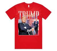 Sanfran Clothing Donald Trump Homage Top Funny 2024 US President Election Campaign Merch America T-Shirt Large/Red
