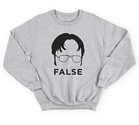 Sanfran Clothing Dwight False The US Office TV Show Michael Scott Schrute Jumper Sweater Extra Large/Light Grey