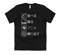 Sanfran Clothing Eat Sleep Anime Repeat Art Japanese Manga Gift Vintage T-Shirt Extra Large/Black