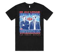Sanfran Clothing Elon Musk VS Mark Zuckerberg Top Cage Fight Las Vegas Funny Homage T-Shirt Medium/Black