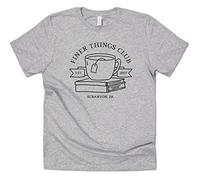 Sanfran Clothing Finer Things Club Funny Office US TV Show Men's Women's Books Coffee Art Dwight Schrute Michael Scott T-Shirt Extra Large/Light Grey