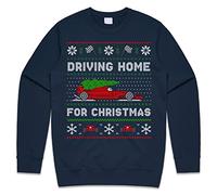 Sanfran Clothing Formula Racing Driving Home For Christmas Sweatshirt Sainz Hamilton Lando Jumper Sweater Age 12 / Navy Blue