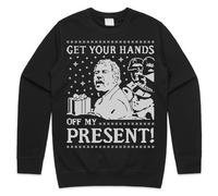 Sanfran Clothing Get Your Hands Off My Present Top Christmas Xmas Funny Democracy Manifest Gift Meme Jumper Sweater Small/Black