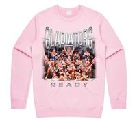 Sanfran Clothing Gladiators Homage Top 90s TV Show Gift Retro Wolf Mens Women's Jumper Sweater Extra Large/Light Pink