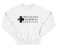 Sanfran Clothing Grey and Sloan Memorial Hospital Top Funny Grey's Anatomy TV Show Jumper Sweater Small/White