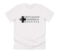 Sanfran Clothing Grey and Sloan Memorial Hospital Top Funny Grey's Anatomy TV Show T-Shirt Large/White