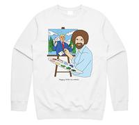 Sanfran Clothing Happy Little Accidents Funny 90's Donald Trump Ross Trees Gift Jumper Sweater