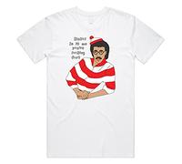Sanfran Clothing Hello is It Me You're Looking for Funny 90's Lionel Richie Wally T-Shirt Medium/White