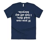 Sanfran Clothing If You Can Read This I Fell Off My Bicycle Top Funny Mens Dad Joke Humour Bike T-Shirt Large/Navy Blue