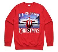 Sanfran Clothing I'll Be Home For Christmas Donald Trump Christmas Top Funny US Election President 2024 2025 Jumper Sweater Sweatshirt Large/Red