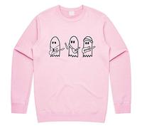 Sanfran Clothing Julie and The Phantoms Ghost Band Top Sunset Curve Music Vintage Jumper Sweater Small/Light Pink