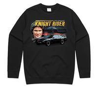 Sanfran Clothing Knight Rider Homage Top 80s 90s David Hasselhoff Vintage Kitt Gift Jumper Sweater Medium/Black