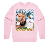 Sanfran Clothing Lets Go Golfing Homage Top Funny Meme Life is Khaled Golf Gift Unisex Jumper Sweater Extra Large/Light Pink