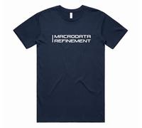 Sanfran Clothing Macrodata Refinement Severance Top Retro Vintage 90's Minimalist TV Show Gift for Him Her T-Shirt Tee Small/Navy Blue