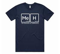 Sanfran Clothing Meh The Elements of Indifference Top Funny Joke Nerd Geek Science Chemistry Gift T-Shirt Extra Large/Navy Blue
