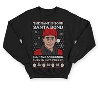 Sanfran Clothing Michael Scott Santa Bond Christmas Sweatshirt Top Funny The US Office Show Jumper Sweater Extra Large/Black