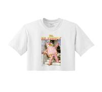 Sanfran Clothing Mr Blobby Homage Top Funny UK Tribute Gift for TV 90's Icon Legend Noel Crop Top Shirt Small/White