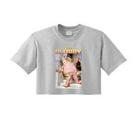 Sanfran Clothing Mr Blobby Homage Top Funny UK Tribute Gift for TV 90's Icon Legend Noel Crop Top Shirt Medium/Light Grey