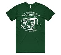 Sanfran Clothing Never Underestimate an Old Man with A Tractor Top Men's Farming Gift T-Shirt Extra Large/Green
