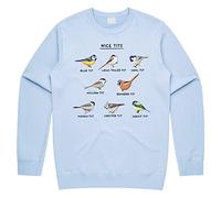 Sanfran Clothing Nice Tits Top Funny Bird Watching Gift Men Dad Gift Birder Birding Jumper Sweater Large/Light Blue