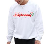 Sanfran Clothing Nothing Beats A Jolly Holiday Christmas Jumper Jet2 Jet 2 Funny Ugly Xmas Office Party Unisex Sweater Sweatshirt 4XL / White