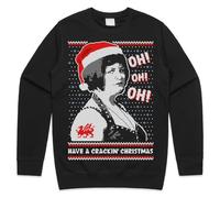 Sanfran Clothing Oh Oh Oh Merry Christmas Top Funny Nessa Ruth Gavin Welsh Wales British TV Comedy Special Jumper Sweater Sweatshirt 4XL / Black