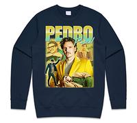 Sanfran Clothing Pedro Pascal Homage Top Movie Icon Retro 90's Actor Gift Unisex Jumper Sweater 3XL / Navy Blue