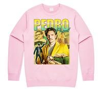 Sanfran Clothing Pedro Pascal Homage Top Movie Icon Retro 90's Actor Gift Unisex Jumper Sweater Medium/Light Pink