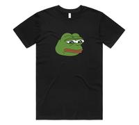Sanfran Clothing Pepe The Frog Sad Meme Top Funny Internet Memes Crypto Geek Green T-Shirt Small/Black