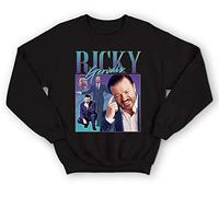 Sanfran Clothing Ricky Gervais Homage Funny UK Comedy Icon Legend Office Gift Jumper Sweater XXL/Black