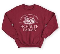 Sanfran Clothing Schrute Farms Bed & Breakfast Funny The Office US Dwight Michael Scott Jumper Sweater Large/Maroon