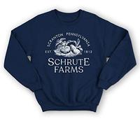 Sanfran Clothing Schrute Farms Bed & Breakfast Funny The Office US Dwight Michael Scott Jumper Sweater Medium/Navy Blue