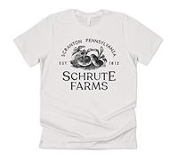 Sanfran Clothing Schrute Farms Bed & Breakfast Funny The Office US Dwight Michael Scott T-Shirt Medium/White