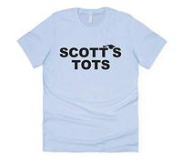 Sanfran Clothing Scott's Tots Top Shirt Tee Funny US Office The Michael Scott Foundation Men's Women's Meme Funny Gift T-Shirt Medium/Light Blue