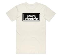 Sanfran Clothing She's Electric Top Britpop UK 90s 00s Merch Tour Rock Band 2025 Sunshine Going Unisex T-Shirt Tee Small/Natural