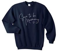 Sanfran Clothing Soon to Be Mummy Top Gender Reveal Having A Baby Mother Pregnant Pregnancy Jumper Sweater - Large/Navy Blue