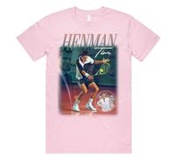 Sanfran Clothing Tim Henman Homage Top British Tennis Player Sports Retro Racquet Racket Tour Funny 90's Gift Idea Unisex T-Shirt Tee Small/Pink