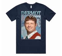 Sanfran Clothing Vintage Dermot O'Leary Homage Top TV Presenter UK Morning Funny Gift Adult T-Shirt Medium/Navy Blue