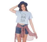 Sanfran - I Gotta Get Theroux This Slogan Grunge Tumblr Funny Louis 90's Crop Top Shirt - Small/Light Blue
