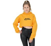 Sanfran - Sweeter Than Honey Top Fashion Funny Grunge Fashion Retro 90's Bee Cropped Hoody Hoodie - Extra Large/Yellow