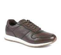 SanFrancisco Leather Lace Up Trainers - Brown Leather Size 7