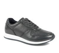 SanFrancisco Leather Lace Up Trainers - Navy Leather Size 10