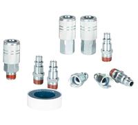 SANFU 3/8’’ Sealed Pre-Coated Air Hose Quick Connect Fittings, High Flow 3PCS Air Coupler and 6PCS Air Plug With 3/8 Inch NPT Threads, I/M Type 10PCS Kits, Leak-Free