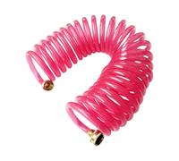 SANFU EVA Recoil Garden Water Hose 3/8"ID x 25ft Premium With 3/4"Inch Brass Fittings Retractable, Swivel Female, Outdoor Patio Hose Marine&Boat, Transparent Pink(25')