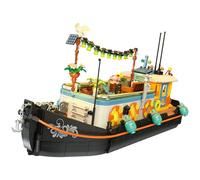 SANFUNET Canal Houseboat Building Blocks Set, 1306 PCS Tropical Paradise Boat Model Building Kit, Bricks Ship Toy Gift for Adults, Compatible with Major Brands