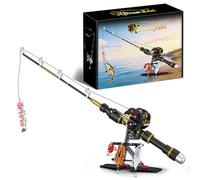SANFUNET Fishing Reel Building Blocks Set, 589 PCS Fishing Wheel Model Building Kit with Lures, Bricks Tackle Toy Gift for Adults, Compatible with Major Brands