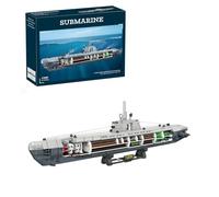 SANFUNET German Type XXI U-Boat Building Blocks Set, 1342 PCS WW2 Submarine Military-U-Boot Building Kit, Collectible Display Toy Gift for Ship Enthusiasts